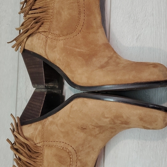 Sam Edelman Womens Louie Western Fringle Ankle Suede Booties shoes sz 8 - Picture 10 of 16